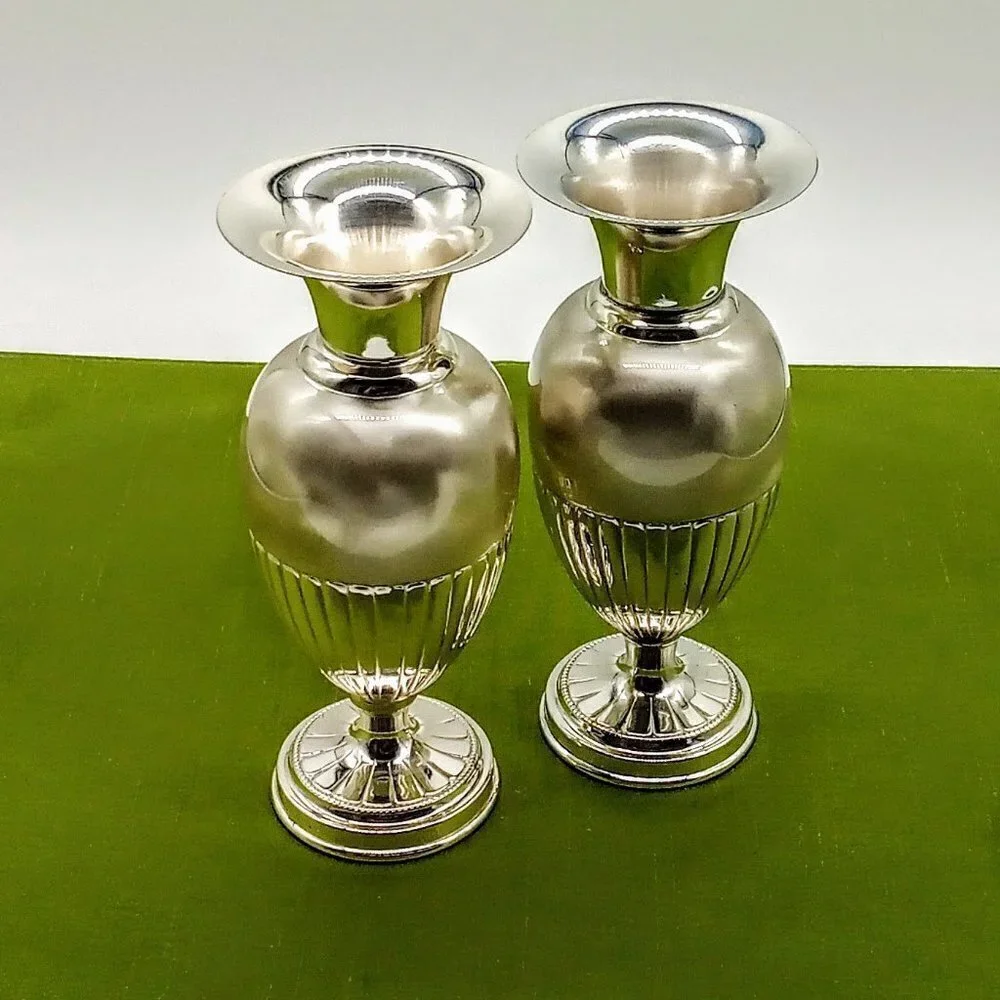 Eberle Germany Silverplate Vase Candle Holders (2)